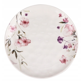 Talerz Deserowy porcelanowy Kwiaty Dorisse różowy Florina 19 cm