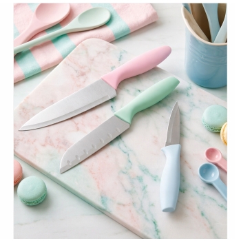 Zestaw 3 noży kuchennych Lato Florina Pastelowe Kolory