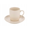 Filiżanka ze spodkiem ceramiczna do kawy 190ml Fjora Florina beżowa