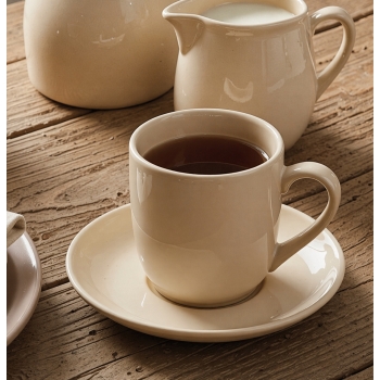 Filiżanka ze spodkiem ceramiczna do kawy 190ml Fjora Florina beżowa