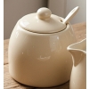 Cukierniczka ceramiczna Beżowa cukiernica z pokrywką 300ml Florina Fjora