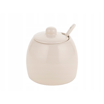 Cukierniczka ceramiczna Beżowa cukiernica z pokrywką 300ml Florina Fjora