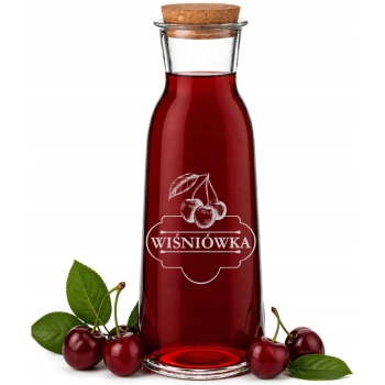Karafka do soku wody wina z grawerem Logo TWÓJ NAPIS 1L Blanca Prezent