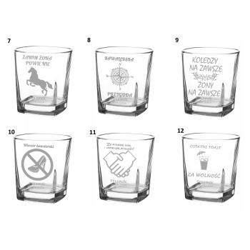 Szklanka do whisky Grawer Dwustronny Prezent Kawalerski Imię Świadek 250ml
