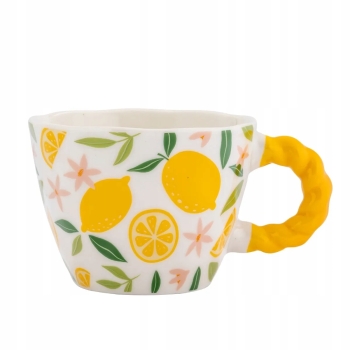 Filiżanka do kawy porcelanowa z ozdobnym uchem Altom Design Cytryny 300 ml