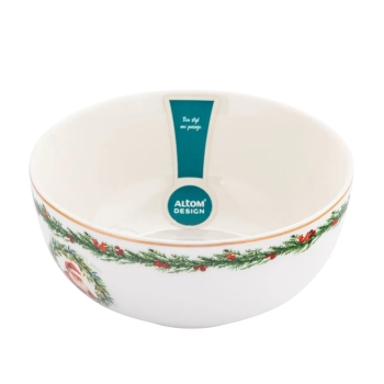 Miska porcelanowa salaterka miseczka Altom Design Świąteczna Girlanda 14 cm