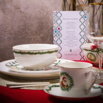 Miska porcelanowa salaterka miseczka Altom Design Świąteczna Girlanda 14 cm