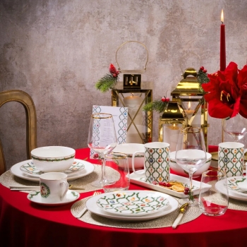 Miska porcelanowa salaterka miseczka Altom Design Świąteczna Girlanda 14 cm
