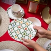 Talerz deserowy Świąteczny porcelanowy Świąteczna Girlanda 20 cm