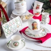 Talerz deserowy Świąteczny porcelanowy Świąteczna Girlanda 20 cm