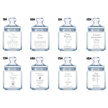 Słoik z grawerem Personalizowany 750 ml prezent dla Nauczyciela TWÓJ NAPIS