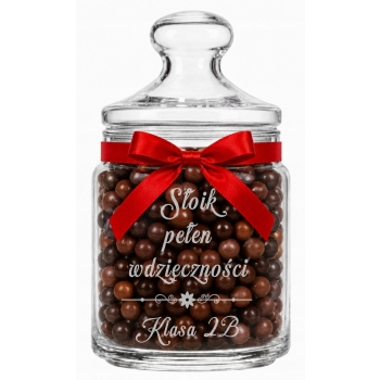 Słoik z grawerem Personalizowany 750 ml prezent dla Nauczyciela TWÓJ NAPIS
