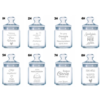 Słoik z grawerem Personalizowany 750 ml prezent dla Nauczyciela TWÓJ NAPIS