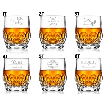 Kryształowa Szklanka grawerem whisky 350ml Prezent Urodziny Niego Ojca Taty