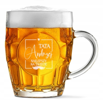 Kufel z grawerem do piwa 500ml Prezent na Urodziny dla Mężczyzny Twój Napis