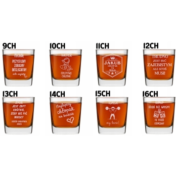 Szklanka whisky i kieliszek do wódki 50ml grawerem Prezent dla Niego