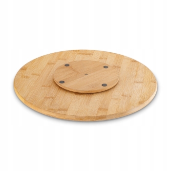 Deska z grawerem Obrotowy talerz do pizzy Bambusowy Twój Napis Tekst 35cm