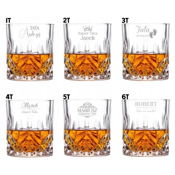 Szklanka kryształ whisky z kostkami Grawer Imię Prezent dla Niego Urodziny