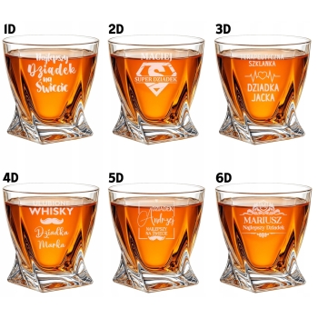 Szklanka kryształowa z kostkami Whisky Grawer Prezent Urodziny dla Niego