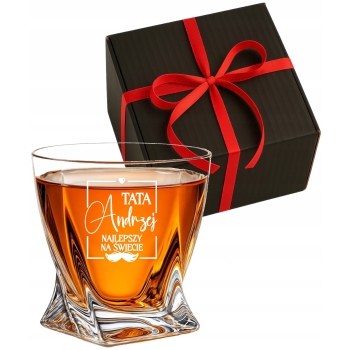 Szklanka kryształowa z kostkami Whisky Grawer Prezent Urodziny dla Niego