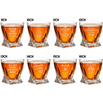 Szklanka kryształowa z kostkami Whisky Grawer Prezent Urodziny dla Niego
