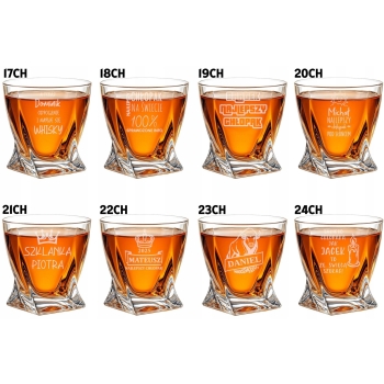 Szklanka kryształowa z kostkami Whisky Grawer Prezent Urodziny dla Niego