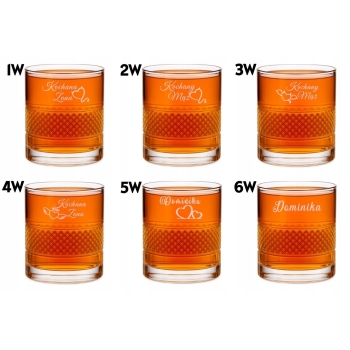 Szklanka kryształowa do whisky z kostkami z Grawerem Prezent urodziny 18-99