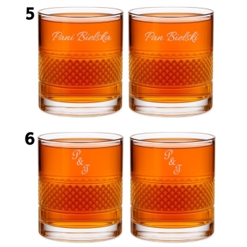 Szklanka kryształowa do whisky z kostkami z Grawerem Prezent urodziny 18-99