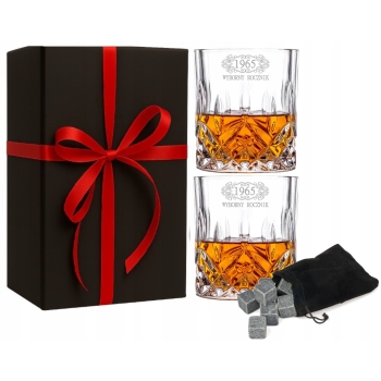 Zestaw na Prezent 2 szklanki do whisky z grawerem Kostki do Lodu Twój Tekst