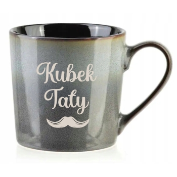 Filiżanka Kubek ceramiczny szary 400ml z grawerem TWÓJ NAPIS IMIĘ Prezent