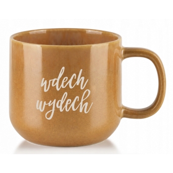 Filiżanka Kubek ceramiczny brązowy 400ml z grawerem TWÓJ NAPIS IMIĘ Prezent