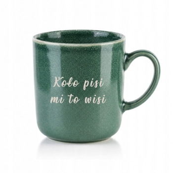 Kubek ceramiczny zielony 400 ml z grawerem TWÓJ NAPIS TEKST IMIĘ Prezent
