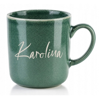 Kubek ceramiczny zielony 400 ml z grawerem TWÓJ NAPIS TEKST IMIĘ Prezent