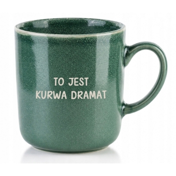 Kubek ceramiczny zielony 400 ml z grawerem TWÓJ NAPIS TEKST IMIĘ Prezent