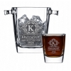 Zestaw do Whisky Wiaderko na Lód + 6 Szklanek z Grawerem Logo Napis Prezent