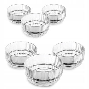 Komplet 6 salaterek miseczki szklane na przekąski 13 cm Selena 550 ml