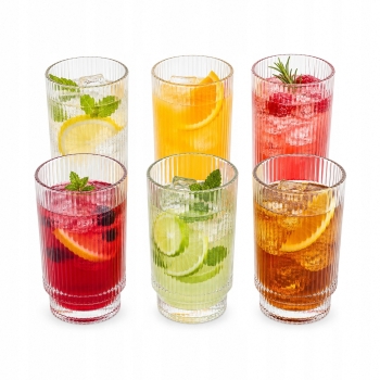 Szklanki do drinków napojów zestaw 6 szklanek wysokich Selena 450 ml