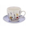 Fiiżanka porcelanowa ze spodkiem do kawy 250ml Fiorelle Florina Kwiaty