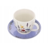 Fiiżanka porcelanowa ze spodkiem do kawy 250ml Fiorelle Florina Kwiaty