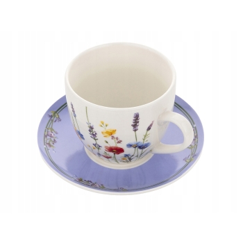 Fiiżanka porcelanowa ze spodkiem do kawy 250ml Fiorelle Florina Kwiaty