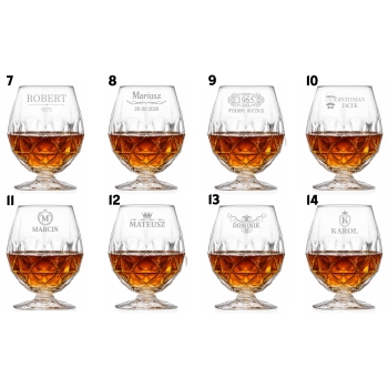 Szklanka kryształowa 530ml do Koniaku Brandy z Grawerem Twoje Imię Prezent