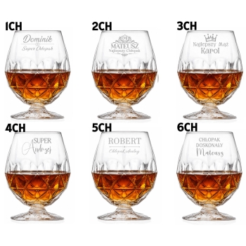 Szklanka kryształowa 530ml do Koniaku Brandy z Grawerem Twoje Imię Prezent