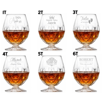 Szklanka kryształowa 530ml do Koniaku Brandy z Grawerem Twoje Imię Prezent