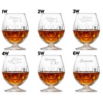 Szklanka kryształowa 530ml do Koniaku Brandy z Grawerem Twoje Imię Prezent