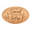Owalna deska drewniana 32x18 cm z grawerem Napis Personalizowany prezent