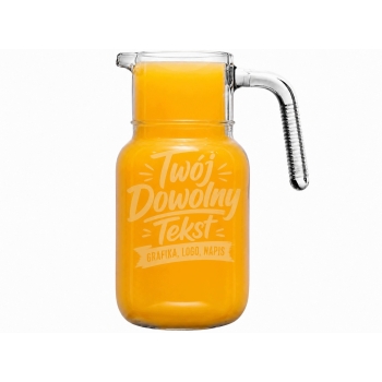 Dzbanek do soku wody z grawerem Logo TWÓJ NAPIS 1,5L Prezent