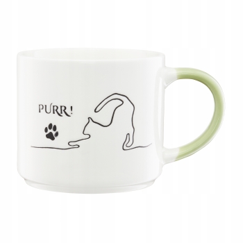 Kubek porcelanowy z Kotem Mrau Ambition zielony 510 ml