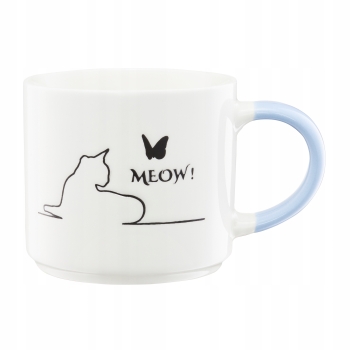 Kubek porcelanowy z Kotem Mrau Ambition niebieski 510 ml