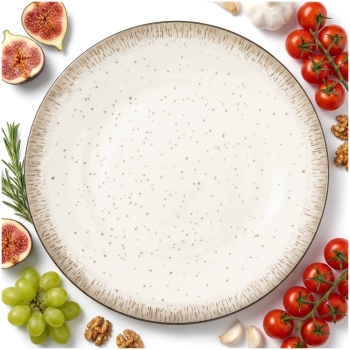 Talerz obiadowy płytki porcelanowy Hello Sand rustykalny 26,5 cm