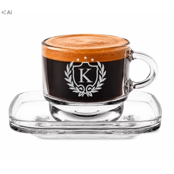 Szklana filiżanka do espresso 70 ml z grawerem personalizowany Prezent Logo